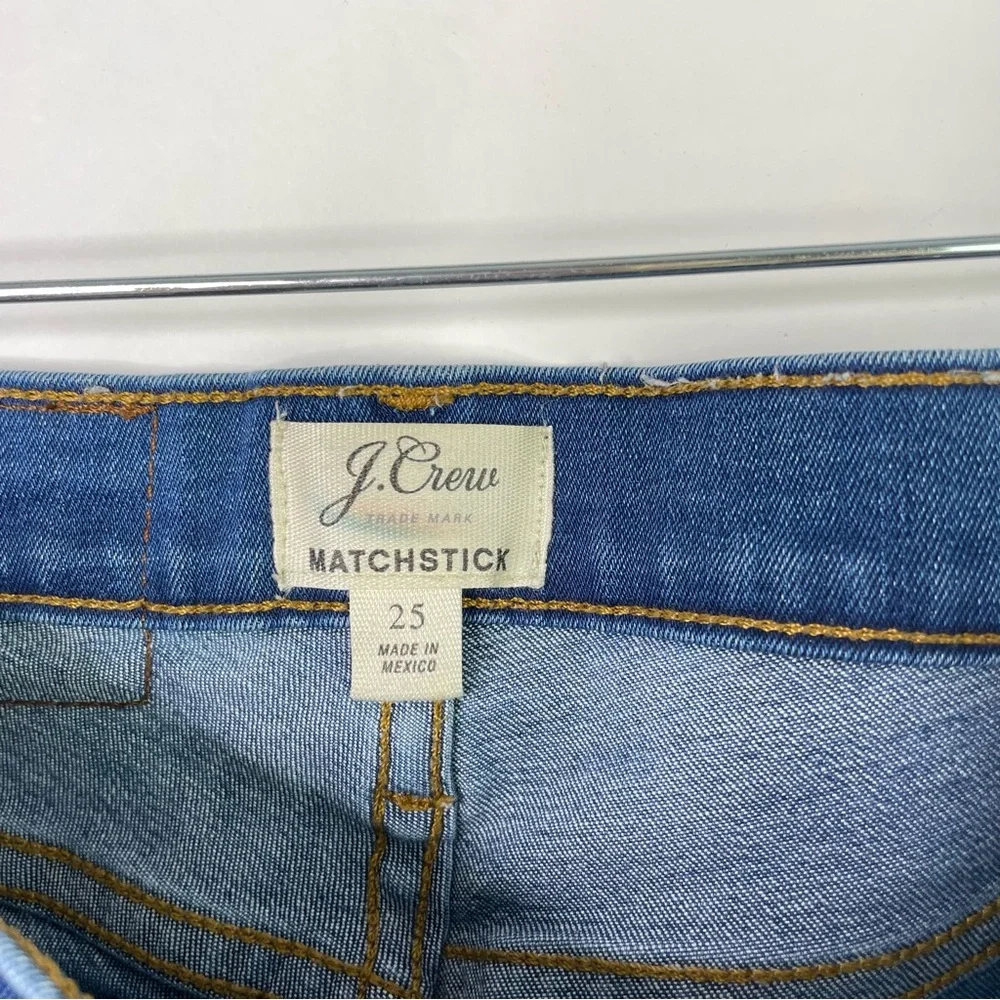 J. Crew Matchstick Jeans Midrise Medium Wash Stretch Womens Style E0070 Size 25 - Picture 8 of 12